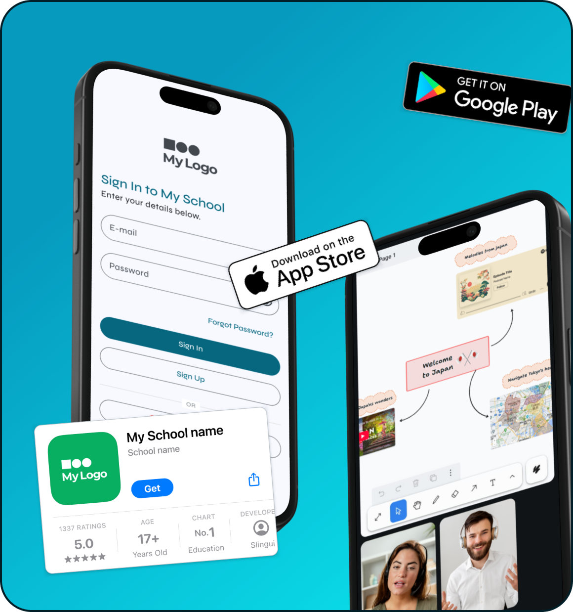 Mockup do app Slingui